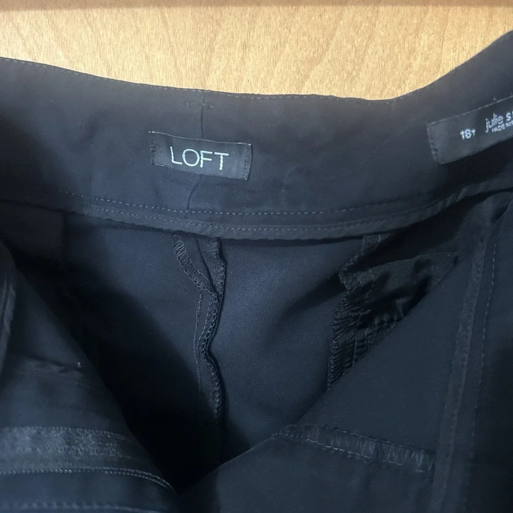 LOFT Womens ' Julie Skinny ' Black Dress Pants Career Business Size 18 Tall - Picture 8 of 9